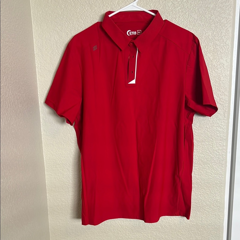ZYIA Men's Bold Red Polo Shirt